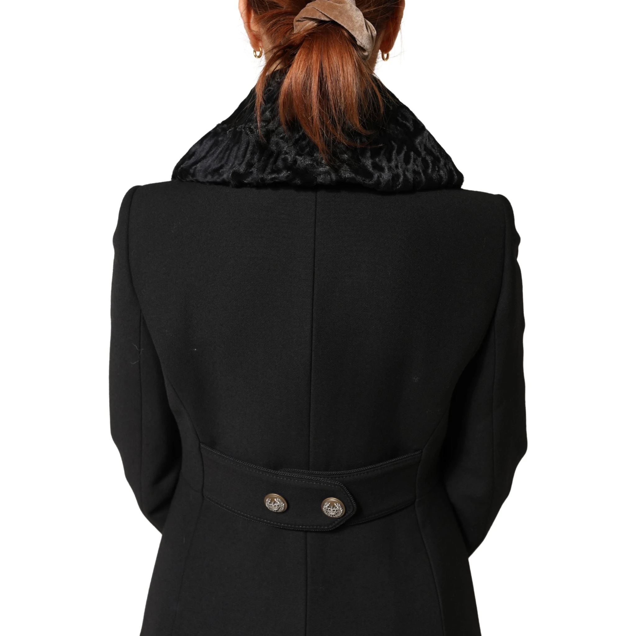Black Lamb Fur Women Neck Warmer Winter Scarf