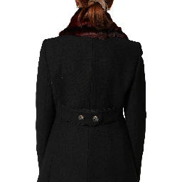 Black Red Stripe Fur Shawl Neck Wrap Scarf