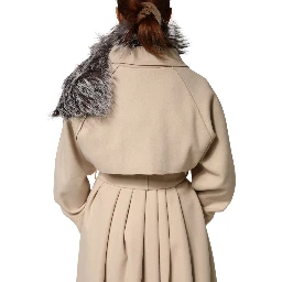 Gray Fox Fur Neck Wrap Warmer Winter Scarf