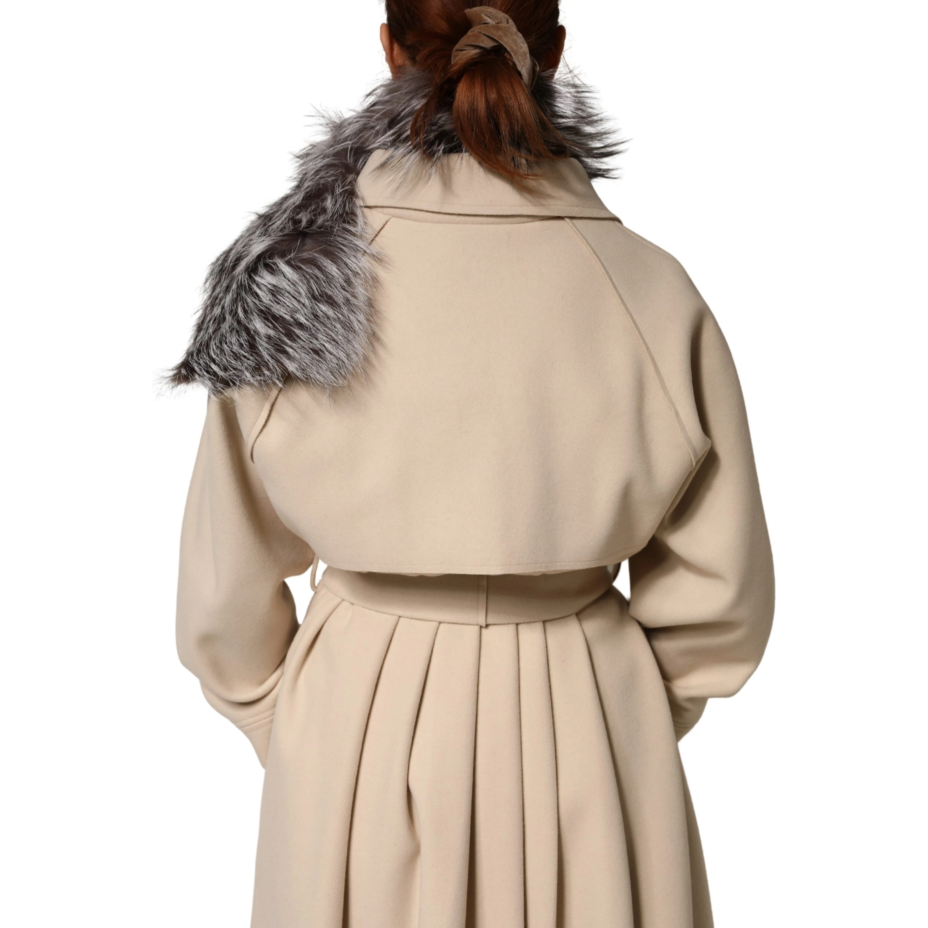Gray Fox Fur Neck Wrap Warmer Winter Scarf
