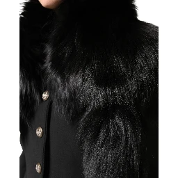 Black Fox Fur Neck Wrap Warmer Winter Scarf