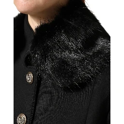 Black Fur Shawl Neck Wrap Cover Collar Scarf