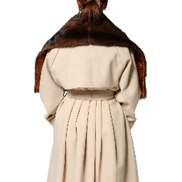 Black Brown Stripe Fur Shawl Wrap Scarf