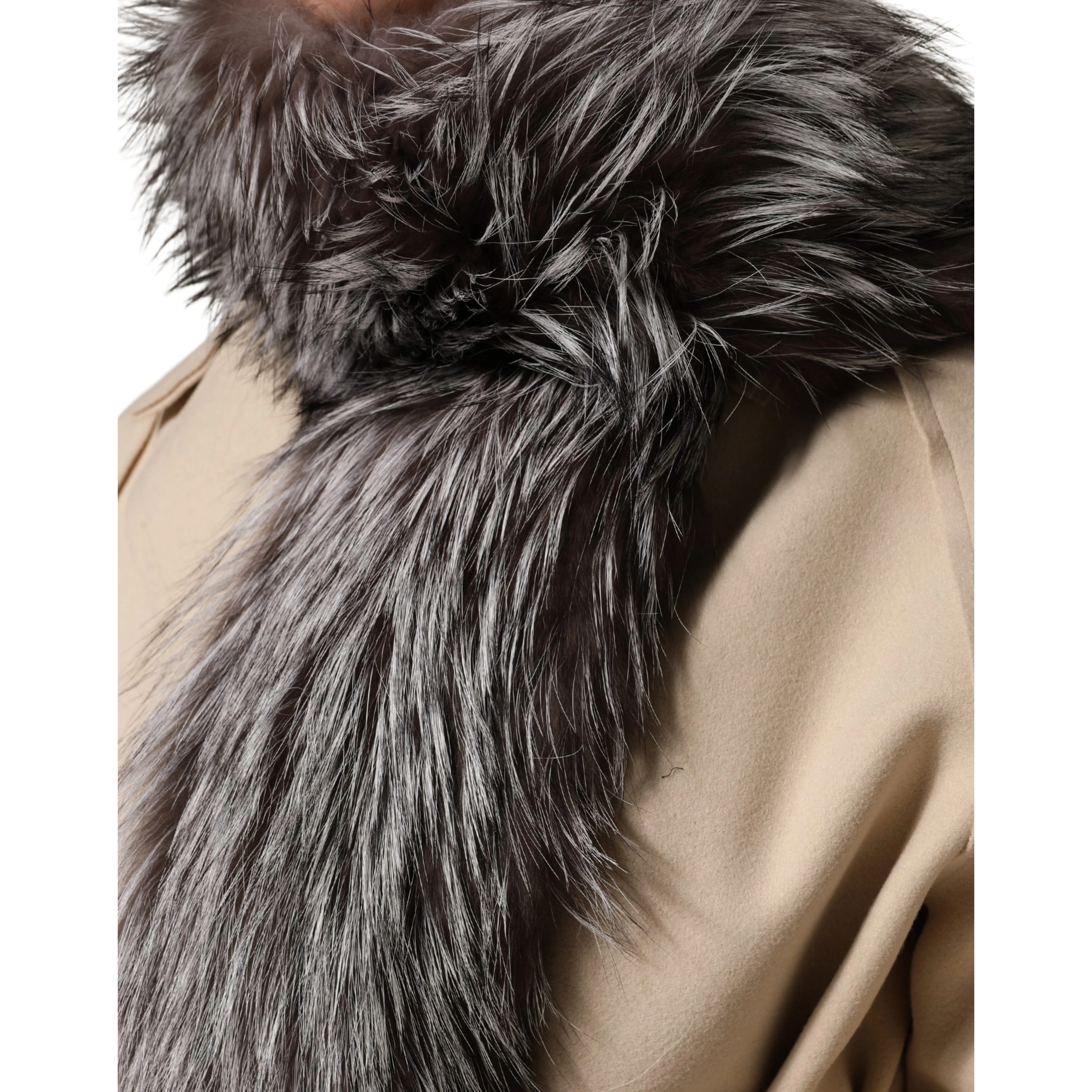 Gray Fox Fur Neck Wrap Warmer Winter Scarf