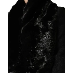 Black Fur Shawl Neck Wrap Cover Collar Scarf