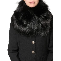 Black Fur Shoulder Collar Wrap Shawl Scarf