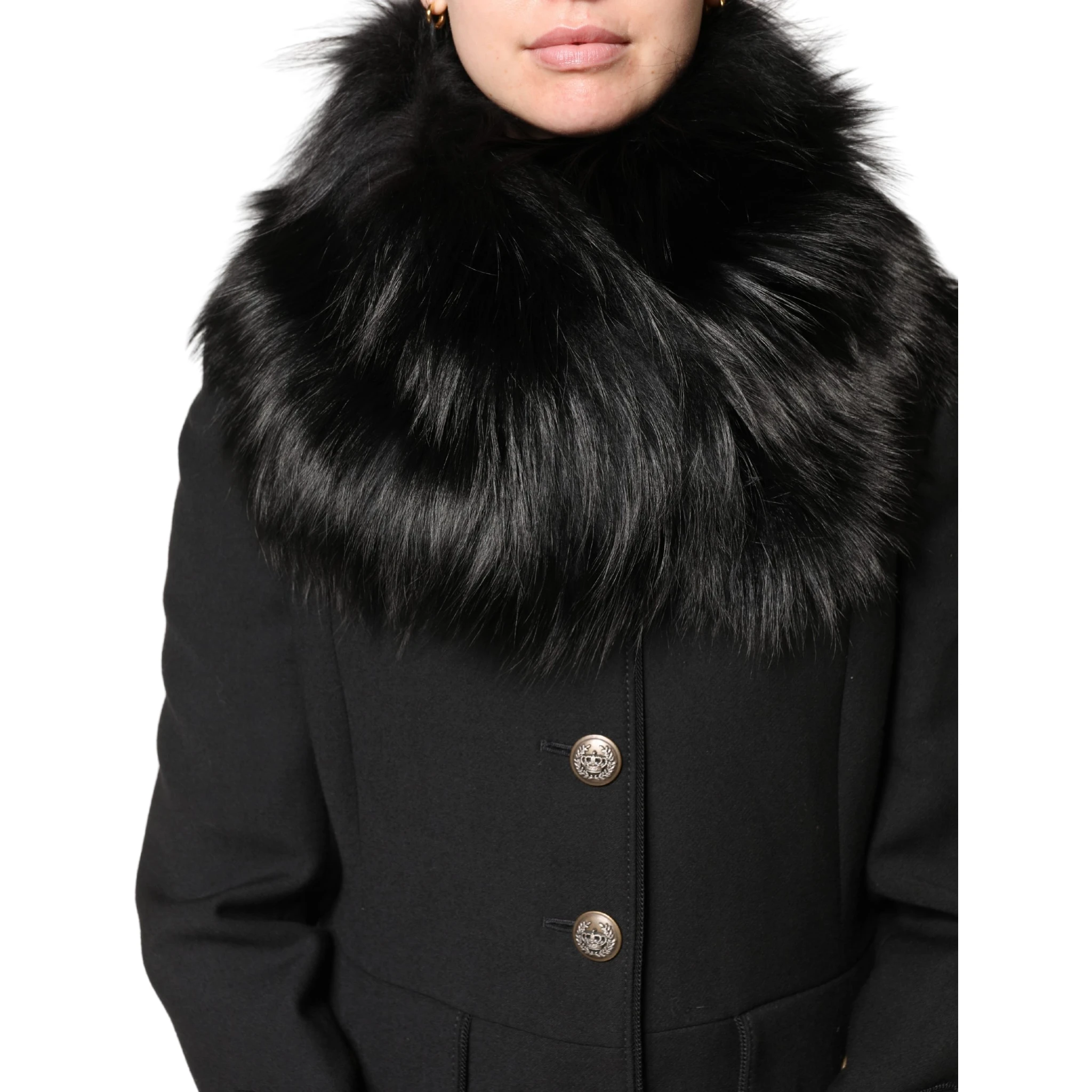 Black Fur Shoulder Collar Wrap Shawl Scarf