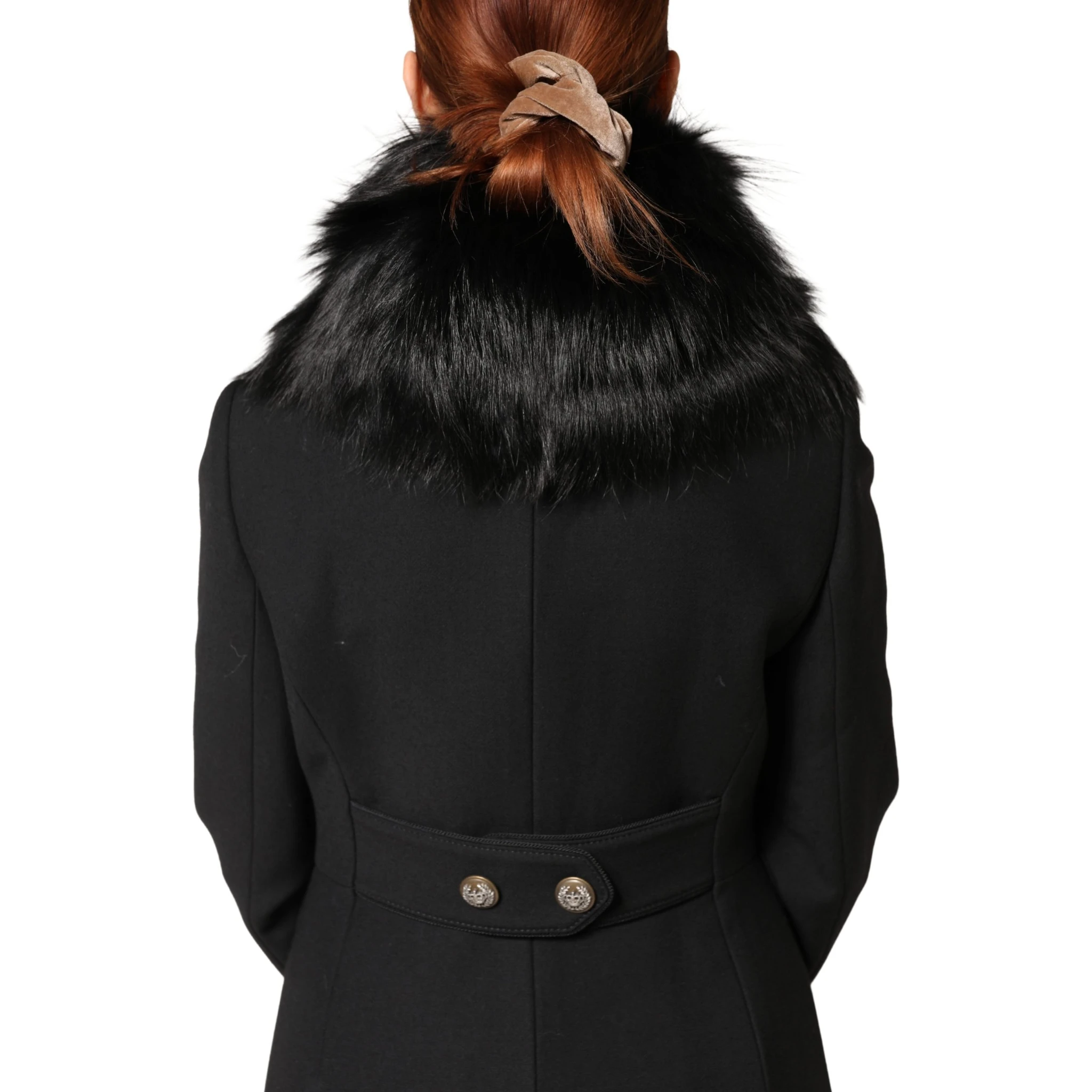 Black Fur Shoulder Collar Wrap Shawl Scarf