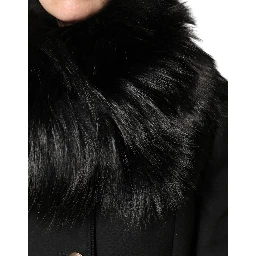 Black Fur Shoulder Collar Wrap Shawl Scarf