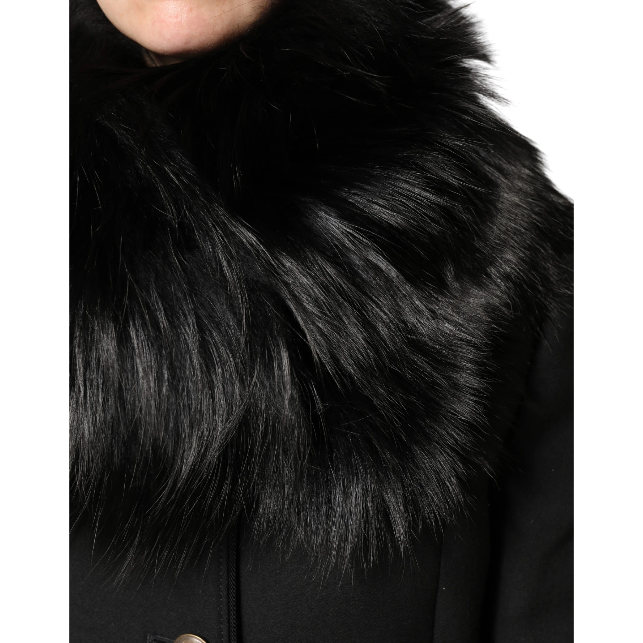 Black Fur Shoulder Collar Wrap Shawl Scarf