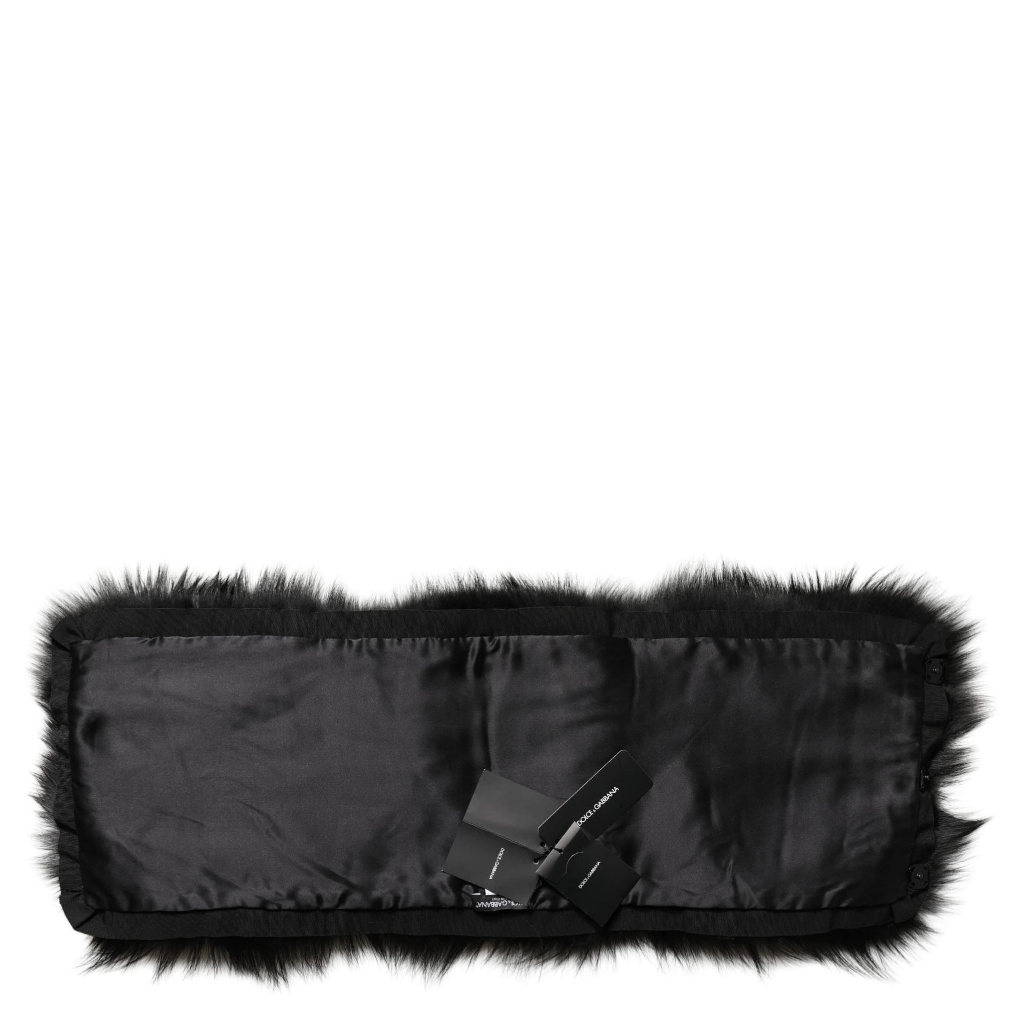 Black Fur Shoulder Collar Wrap Shawl Scarf