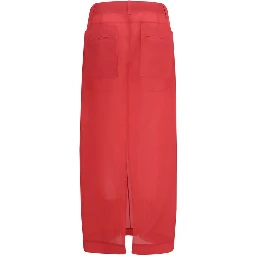 Multicolor Silk Midi Skirt