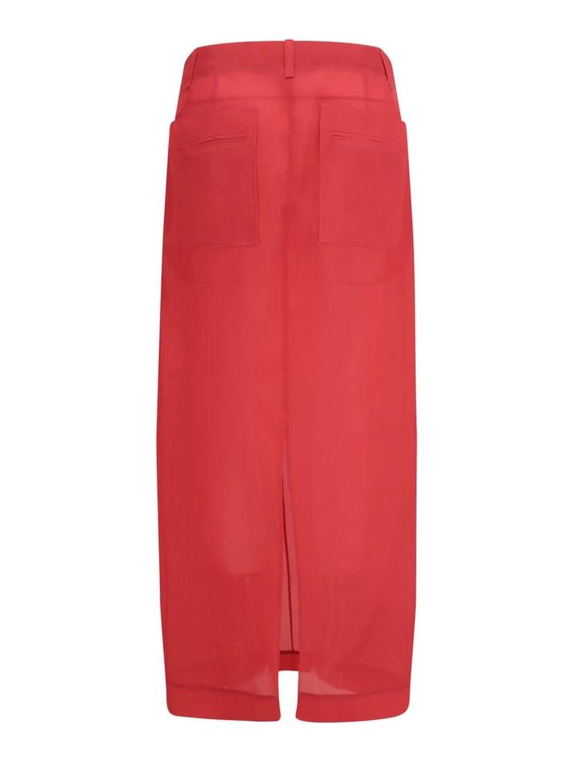 Multicolor Silk Midi Skirt