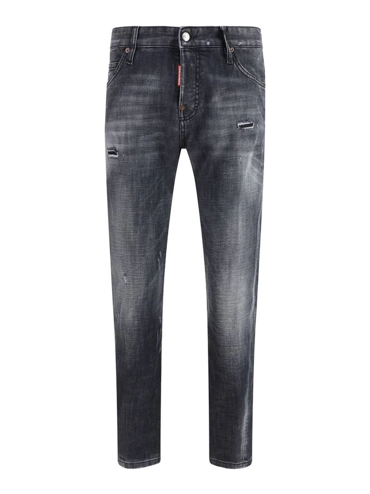 Black Cotton Slim Fit Jeans
