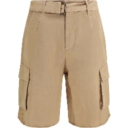 Beige Cotton Bermuda Shorts