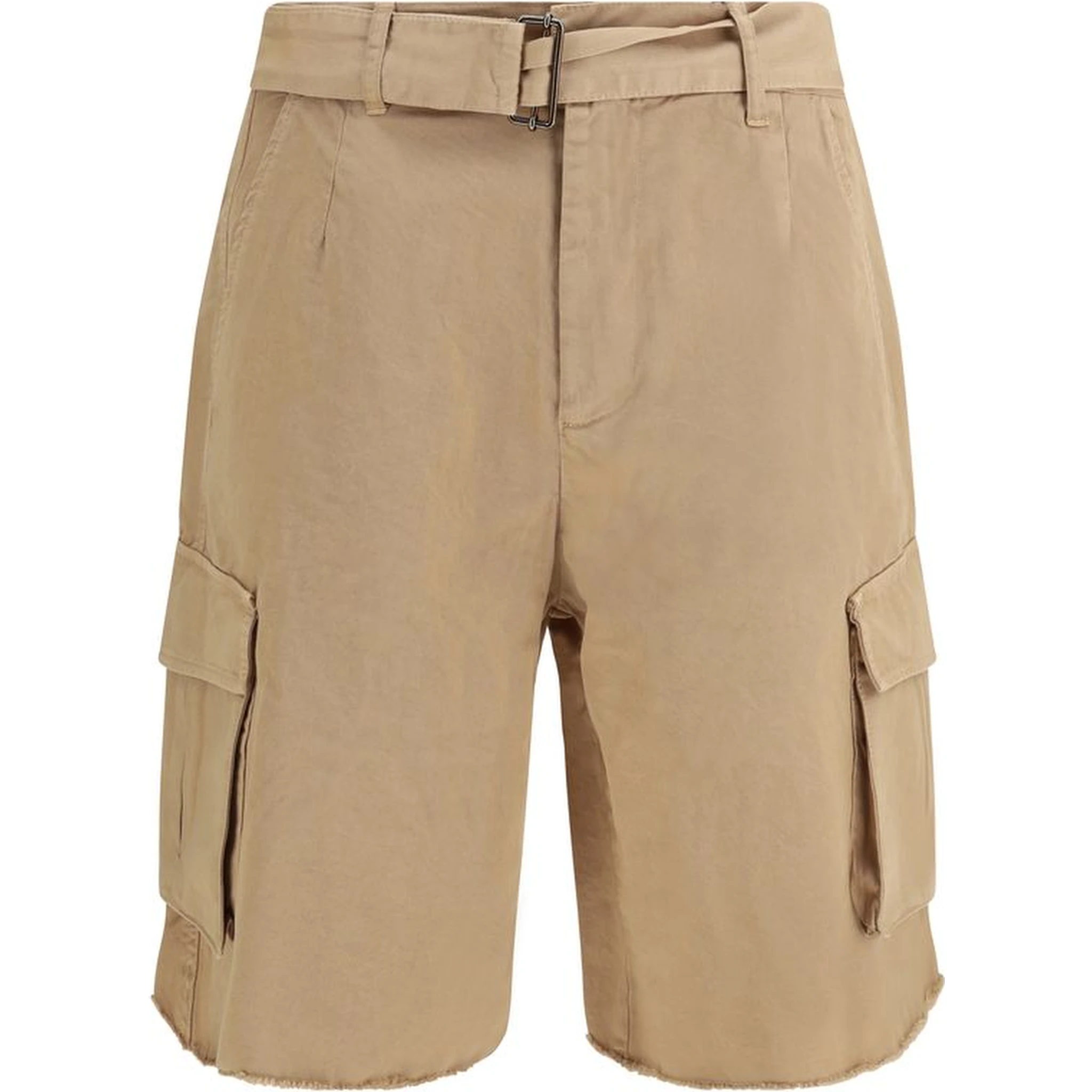 Beige Cotton Bermuda Shorts