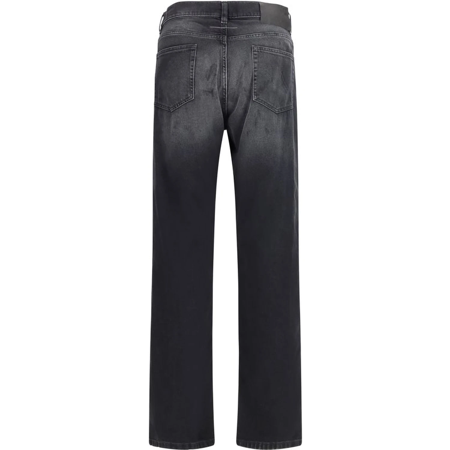 Black Cotton Straight-Leg Jeans