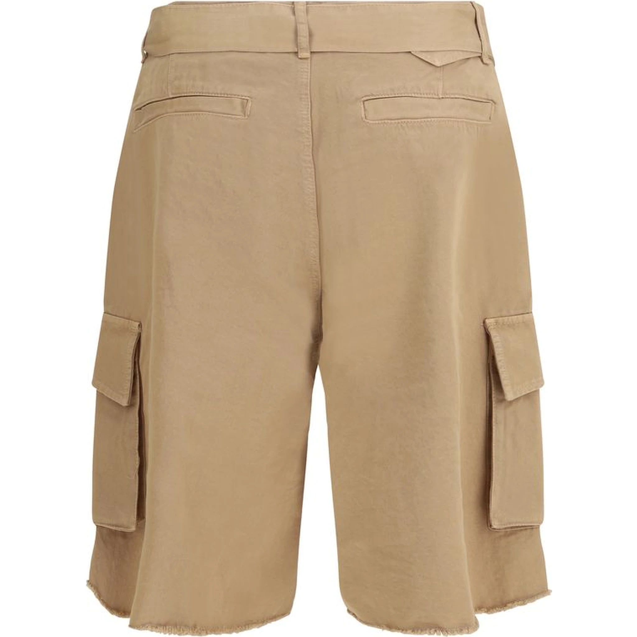 Beige Cotton Bermuda Shorts