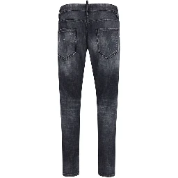 Black Cotton Slim Fit Jeans