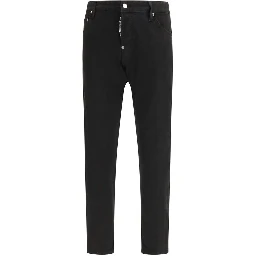Black Cotton Slim Fit Jeans