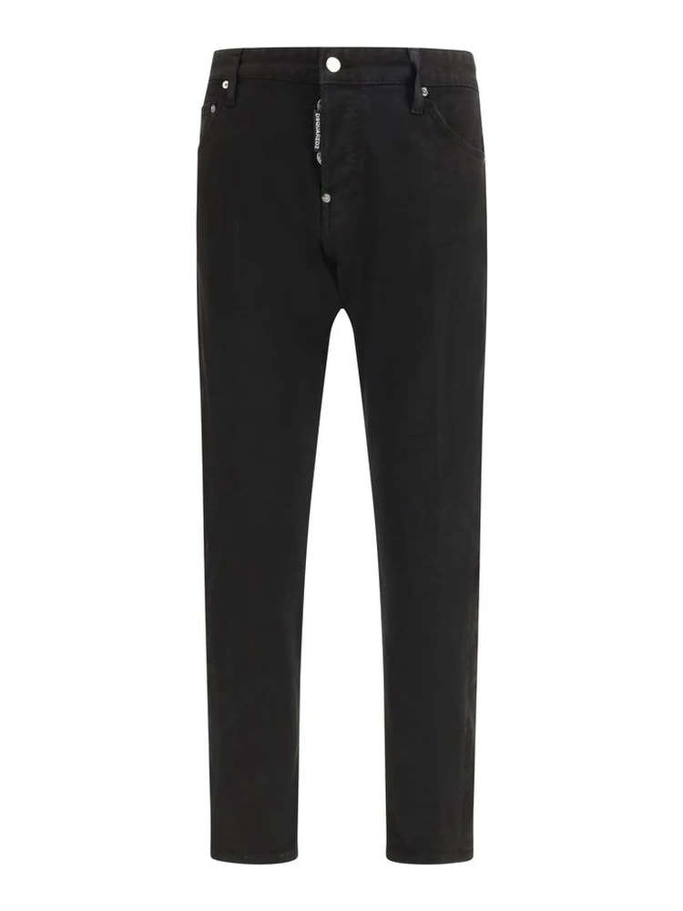 Black Cotton Slim Fit Jeans