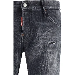Black Cotton Slim Fit Jeans
