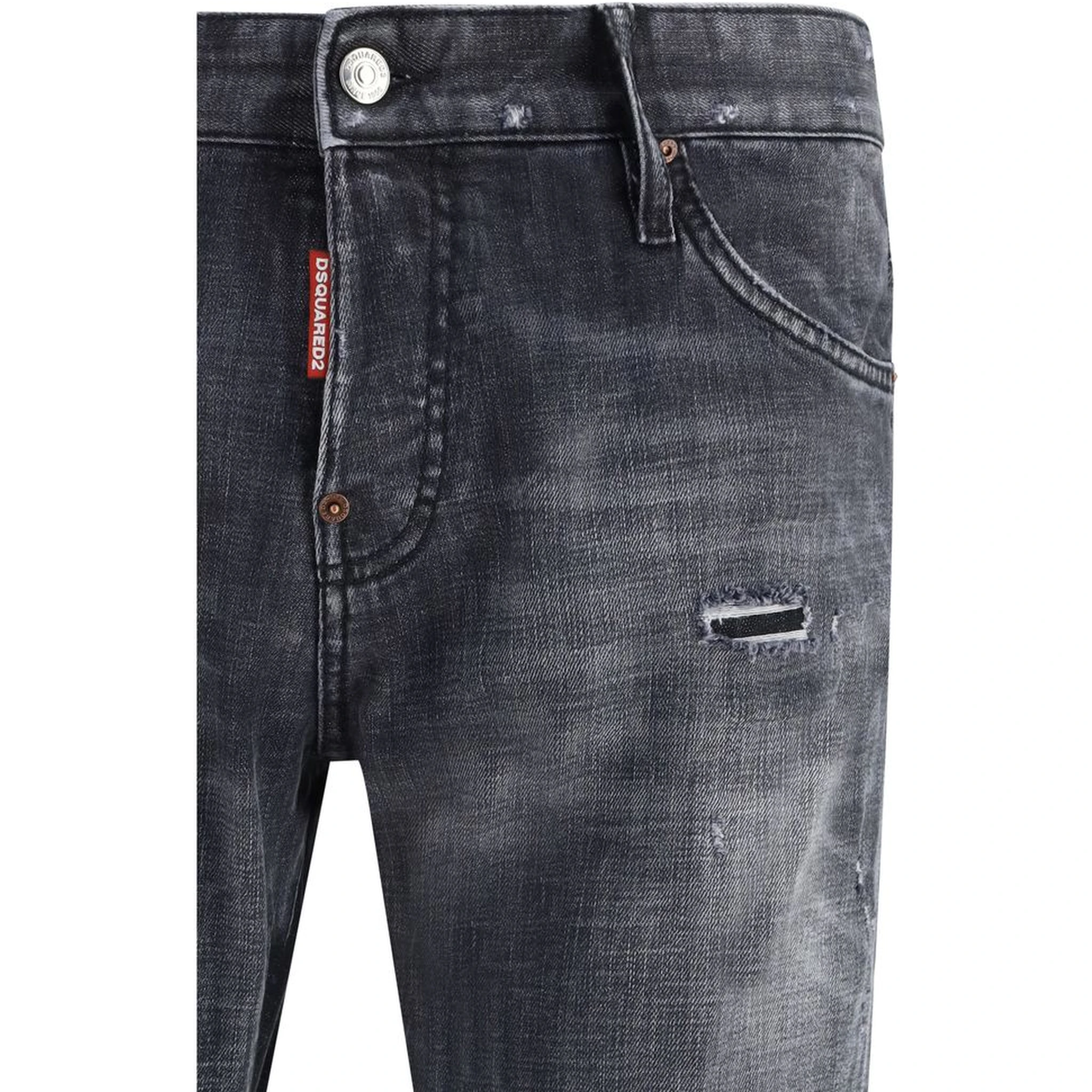 Black Cotton Slim Fit Jeans