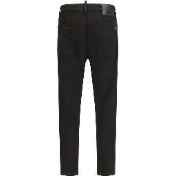 Black Cotton Slim Fit Jeans