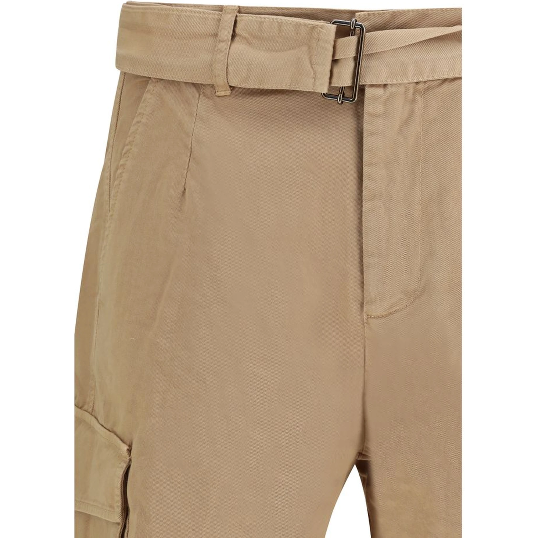 Beige Cotton Bermuda Shorts