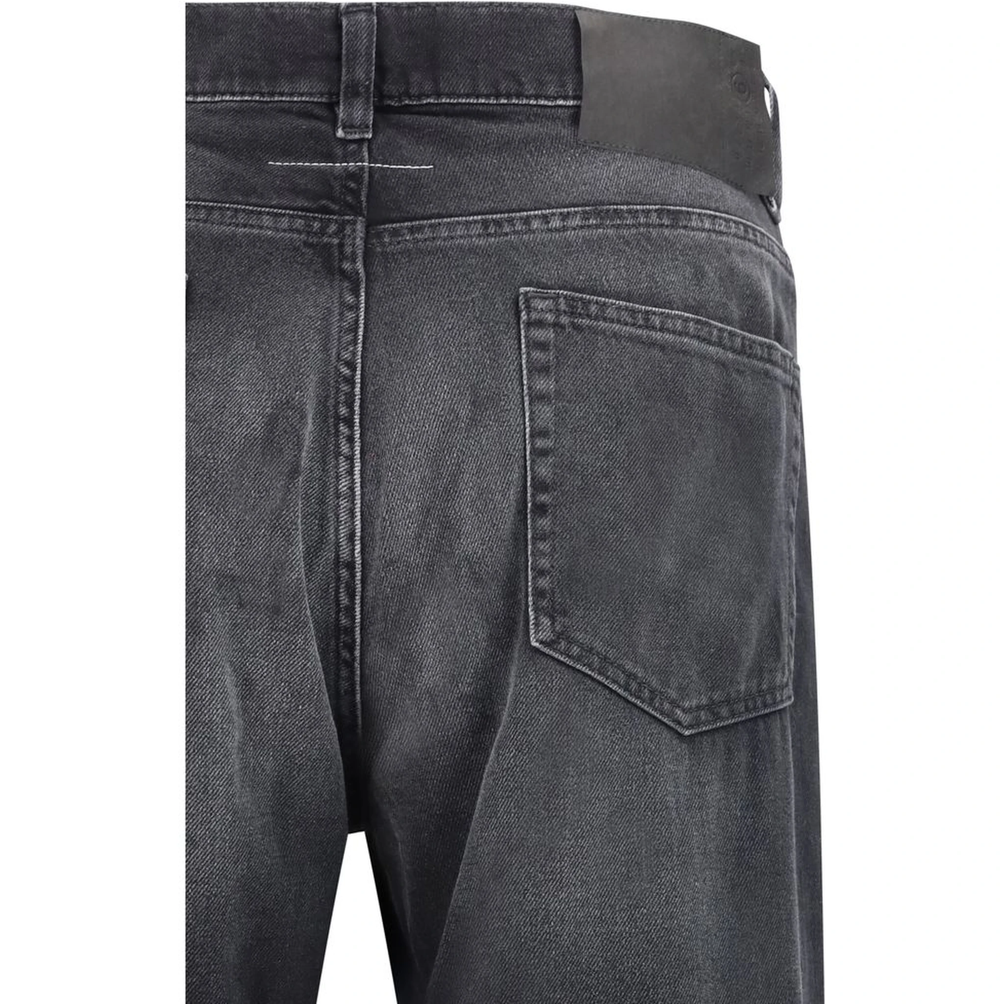 Black Cotton Straight-Leg Jeans
