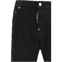 Black Cotton Slim Fit Jeans