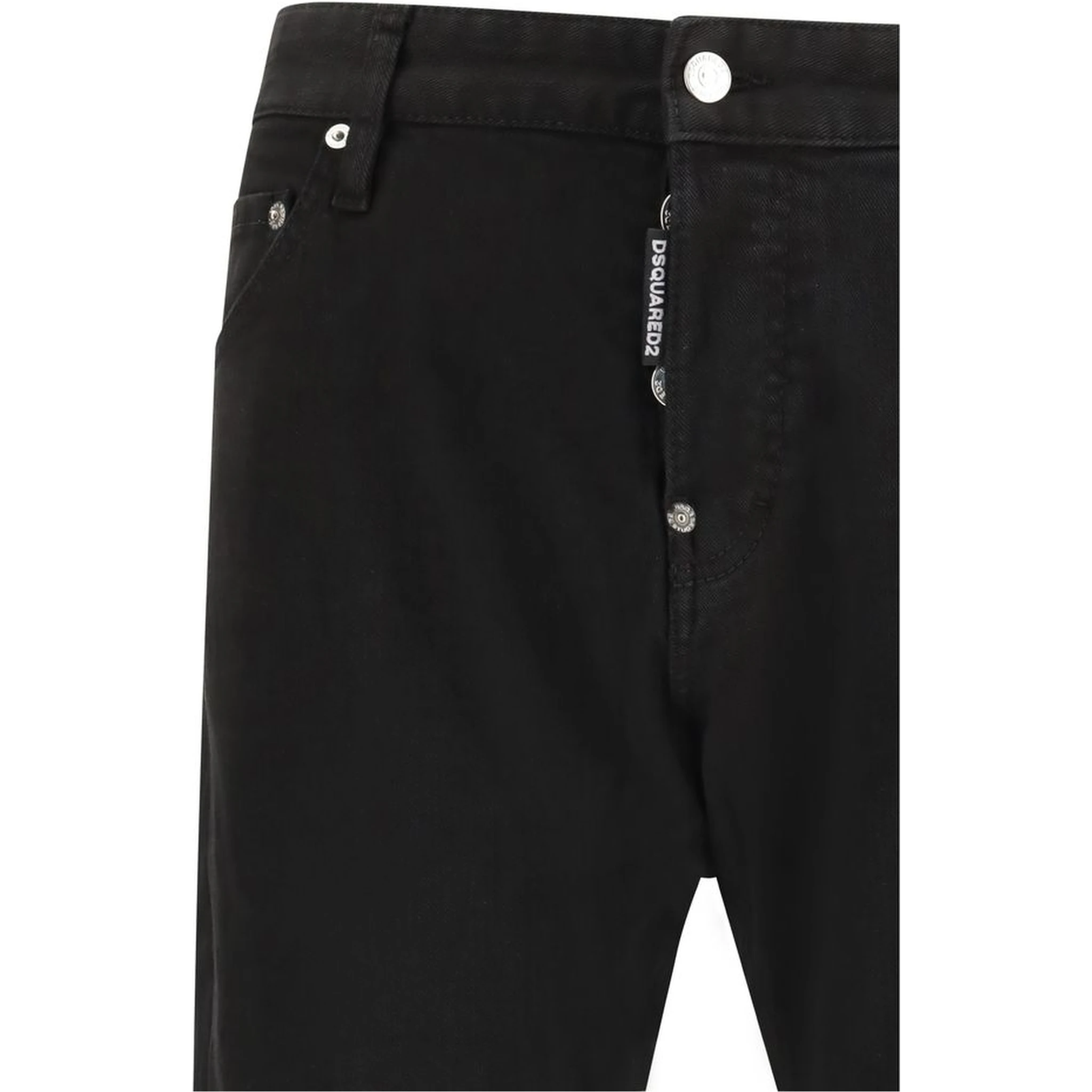 Black Cotton Slim Fit Jeans
