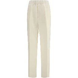 Beige Viscose Casual Pants