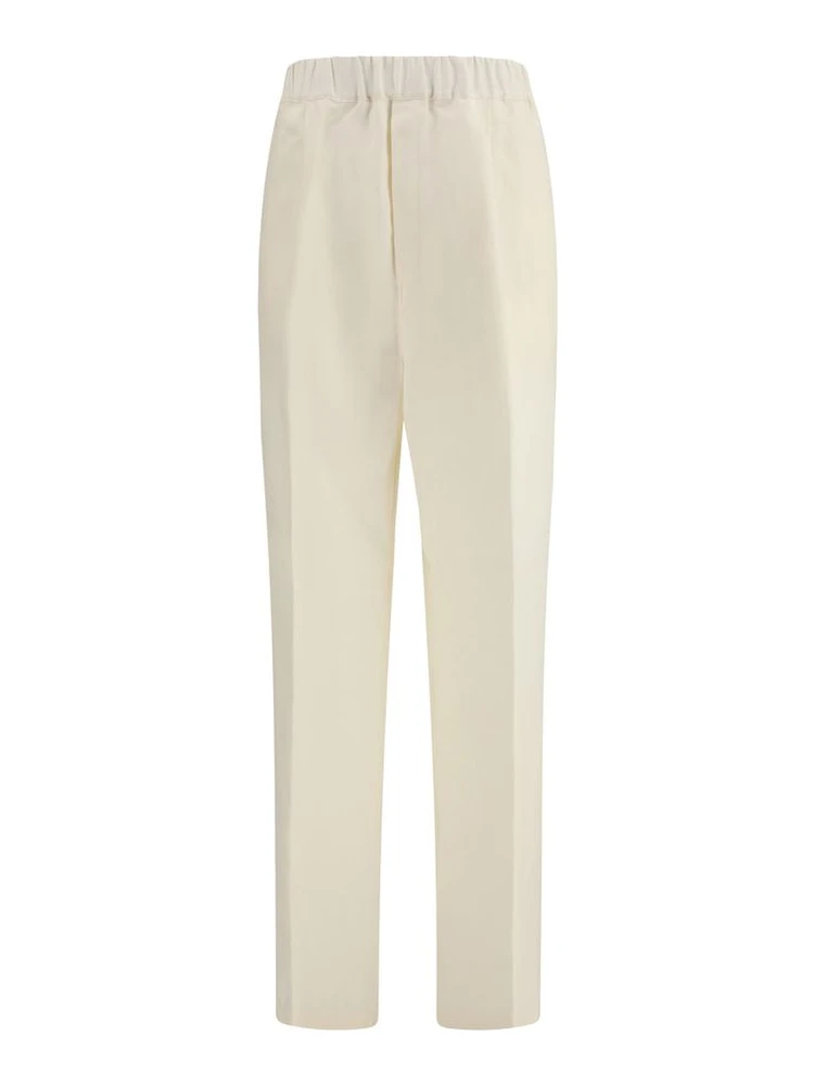 Beige Viscose Casual Pants