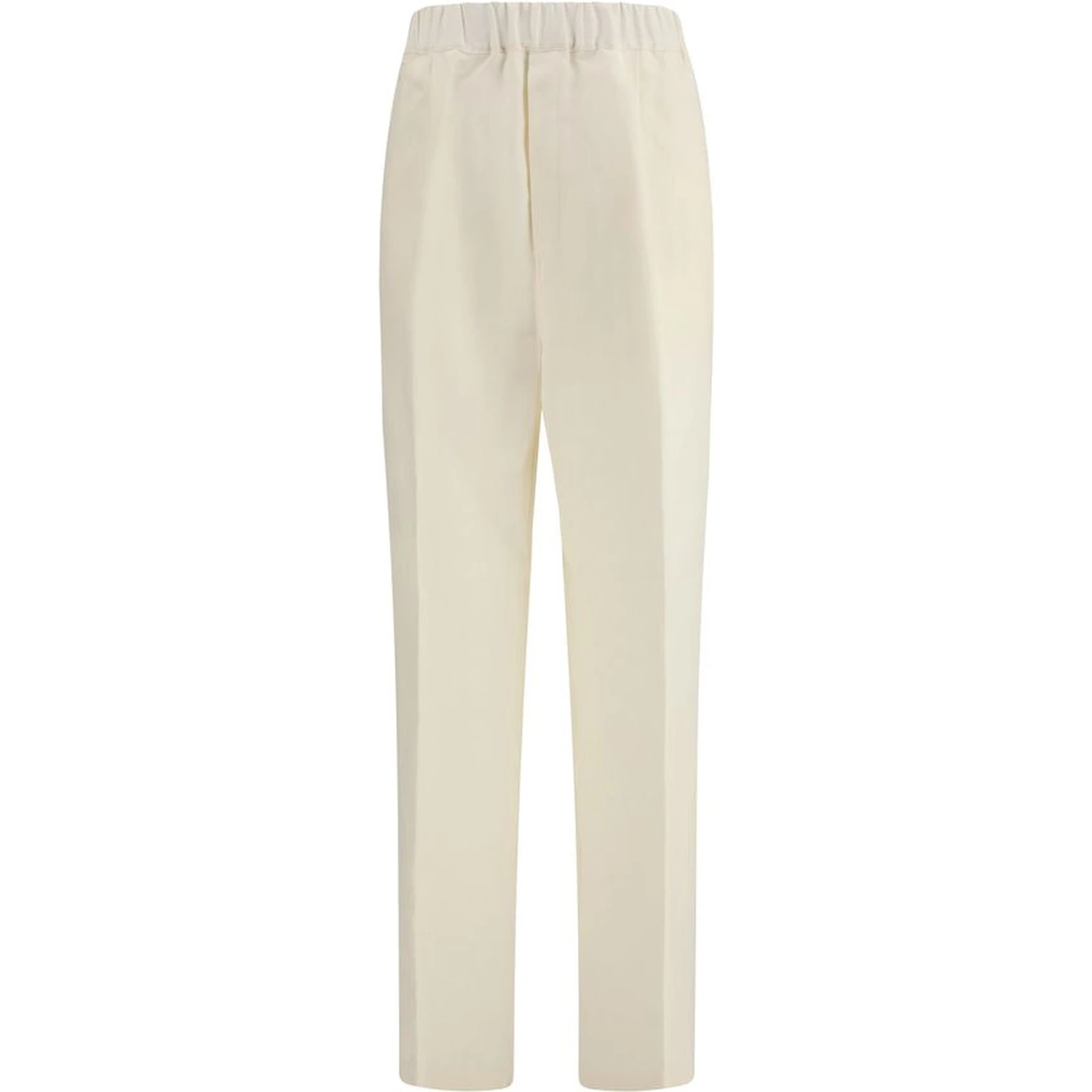 Beige Viscose Casual Pants