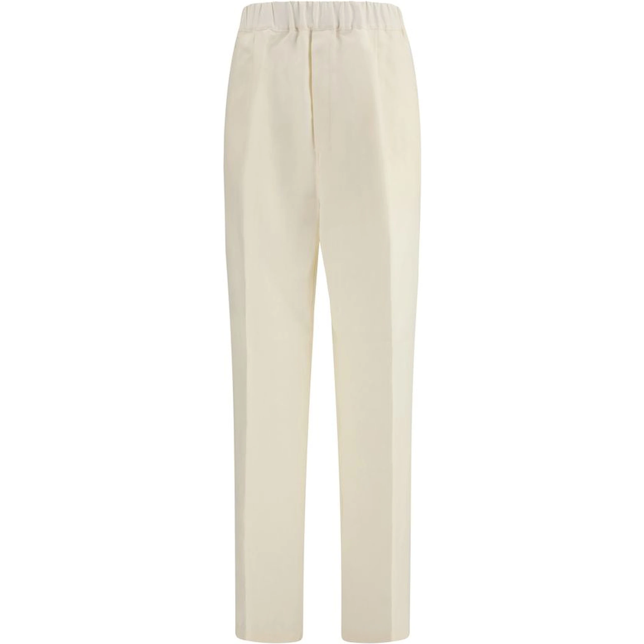 Beige Viscose Casual Pants