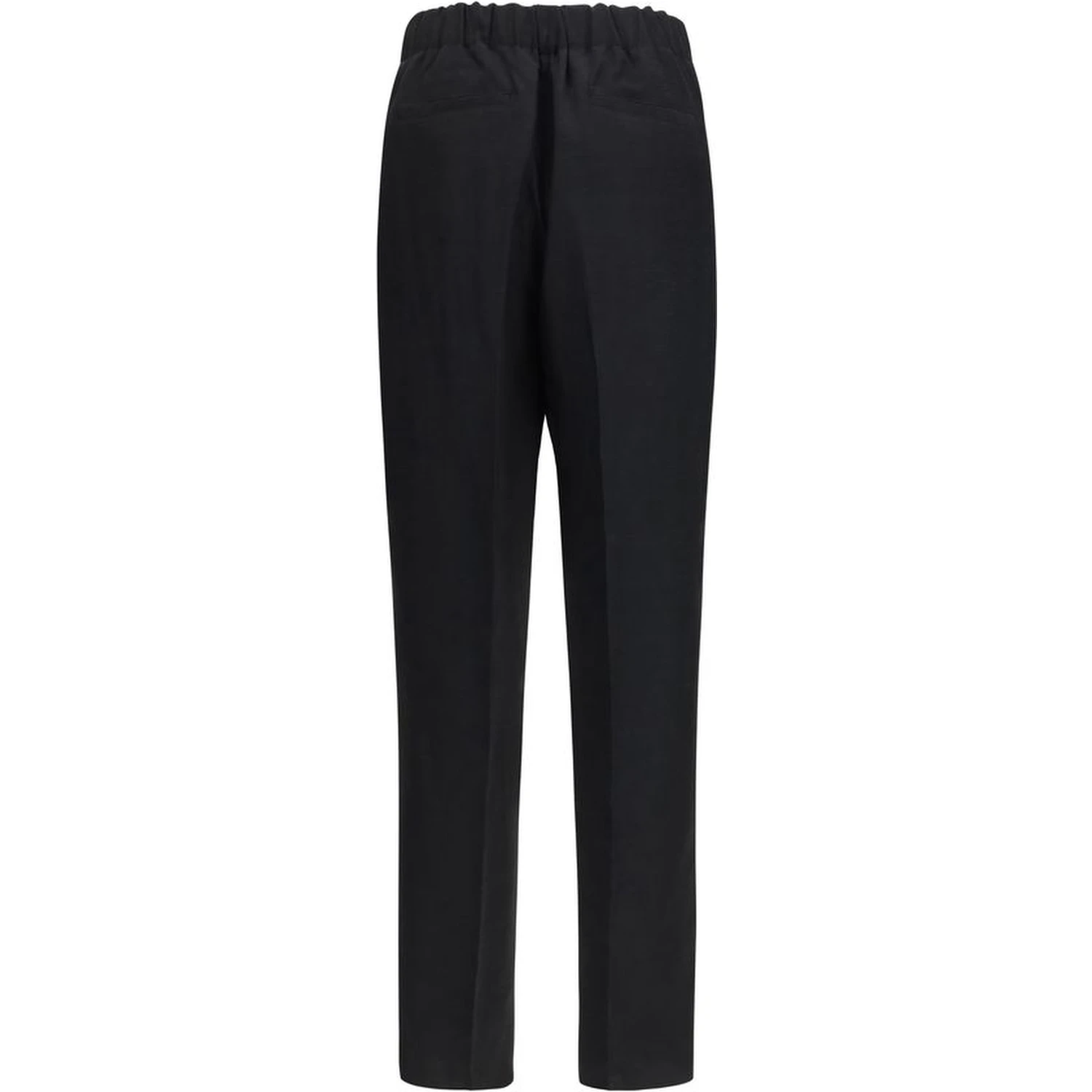 Black Viscose Casual Pants