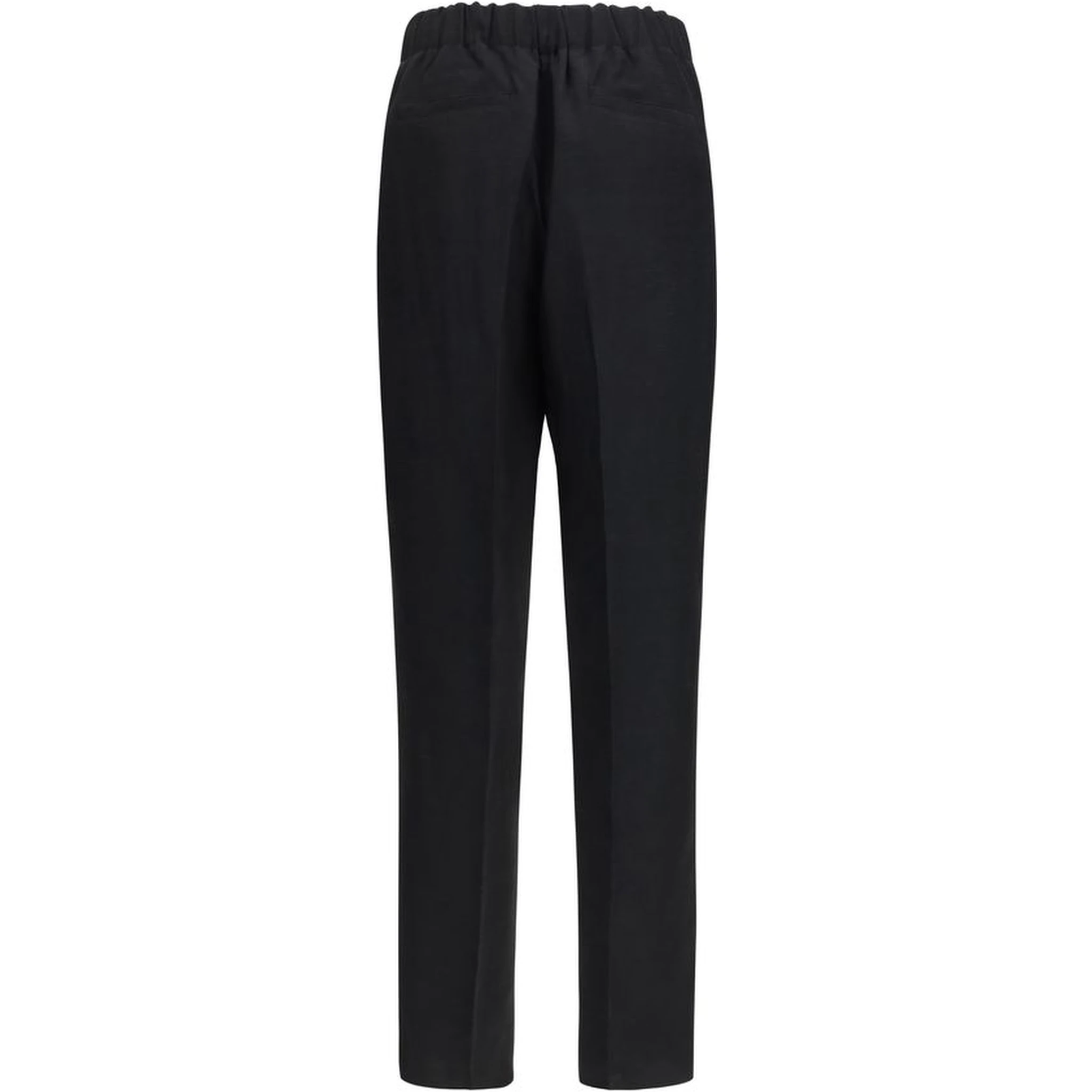 Black Viscose Casual Pants
