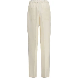 Beige Viscose Casual Pants