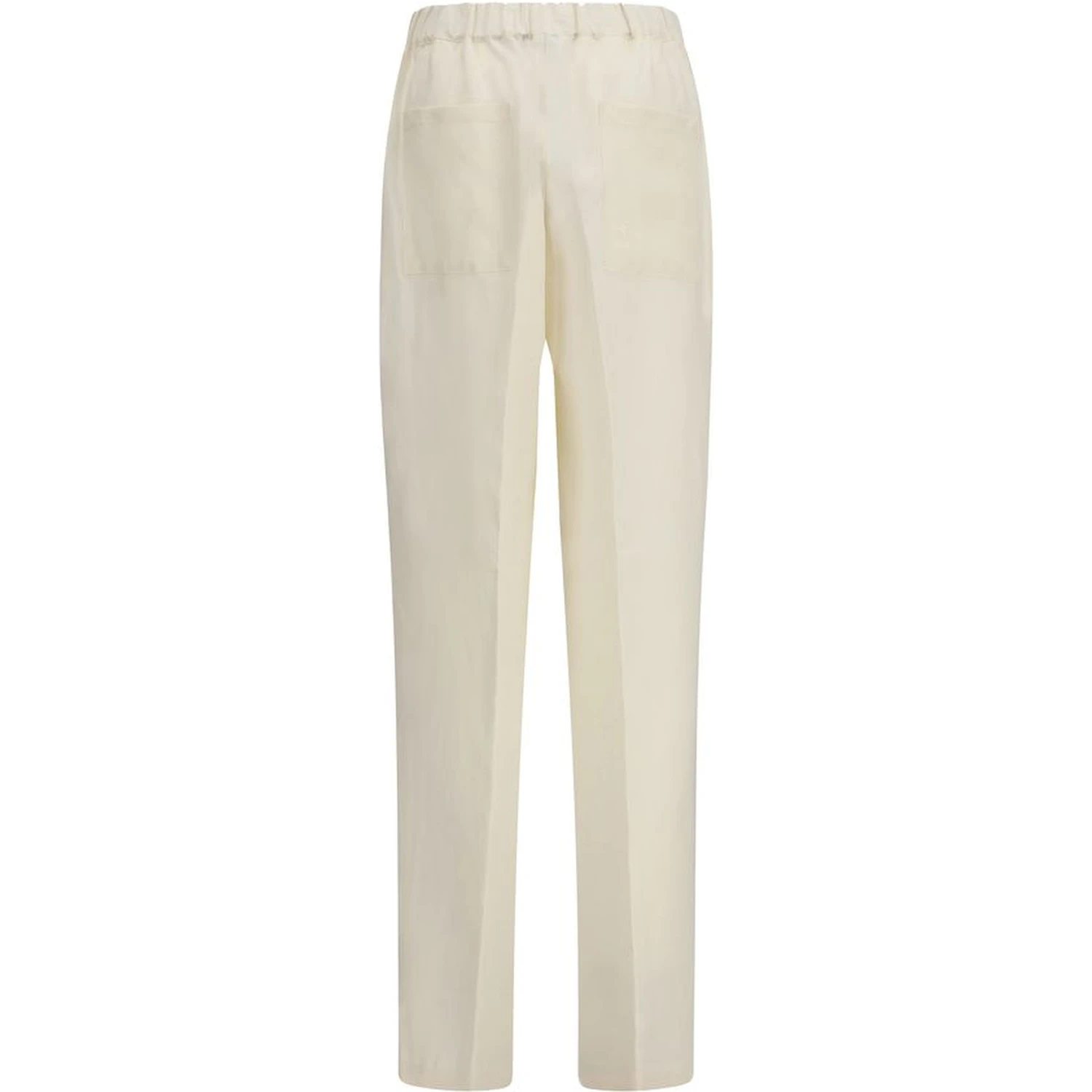 Beige Viscose Casual Pants