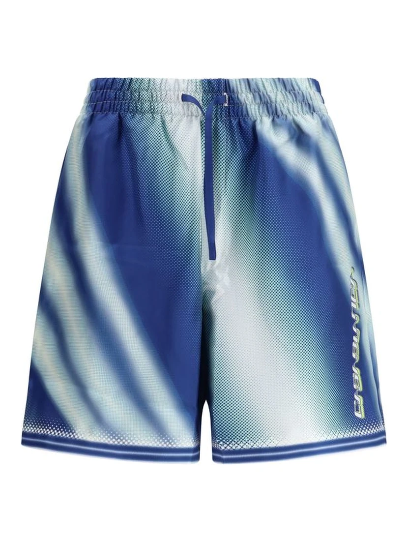 Blue Silk Bermuda Shorts