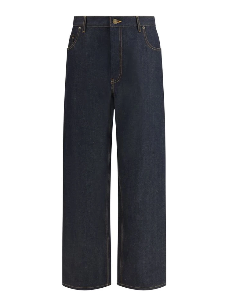 Blue Cotton Relaxed Fit Jeans