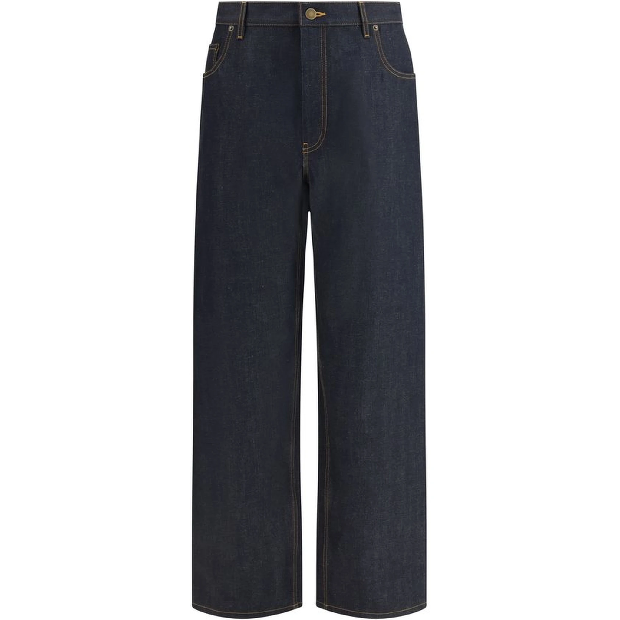 Blue Cotton Relaxed Fit Jeans