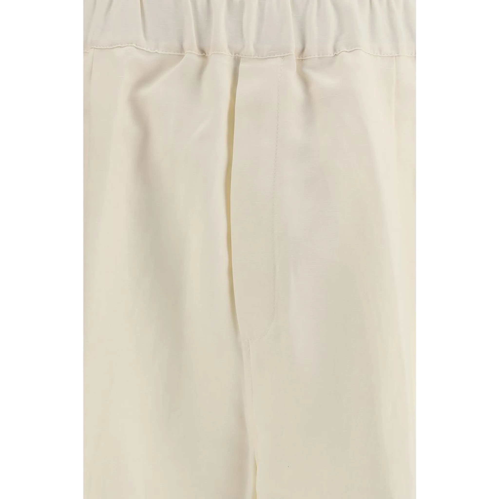 Beige Viscose Casual Pants