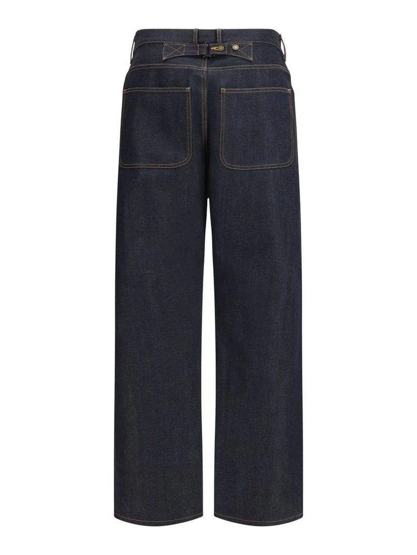 Blue Cotton Relaxed Fit Jeans