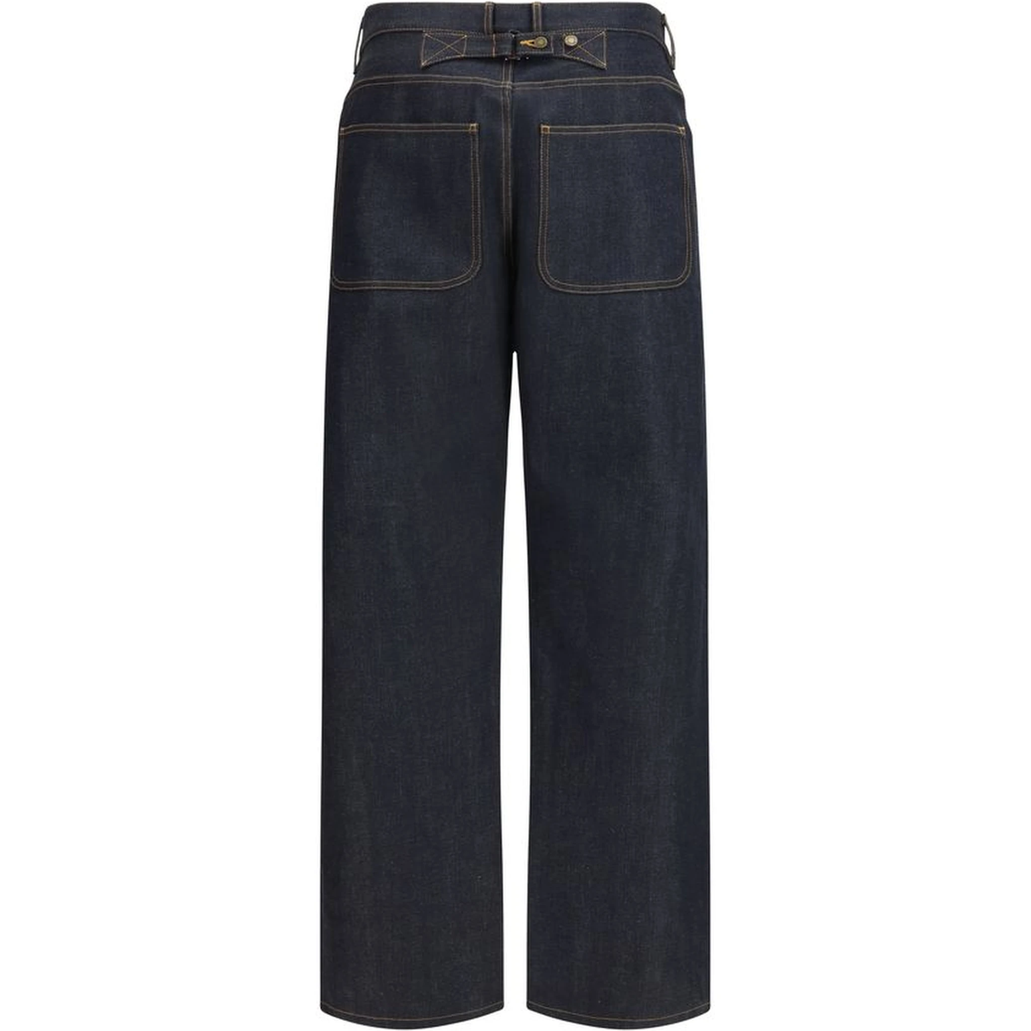 Blue Cotton Relaxed Fit Jeans