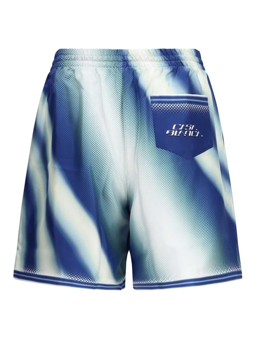 Blue Silk Bermuda Shorts