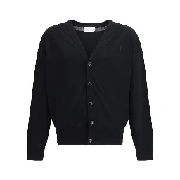 Black Merino Wool Cardigan