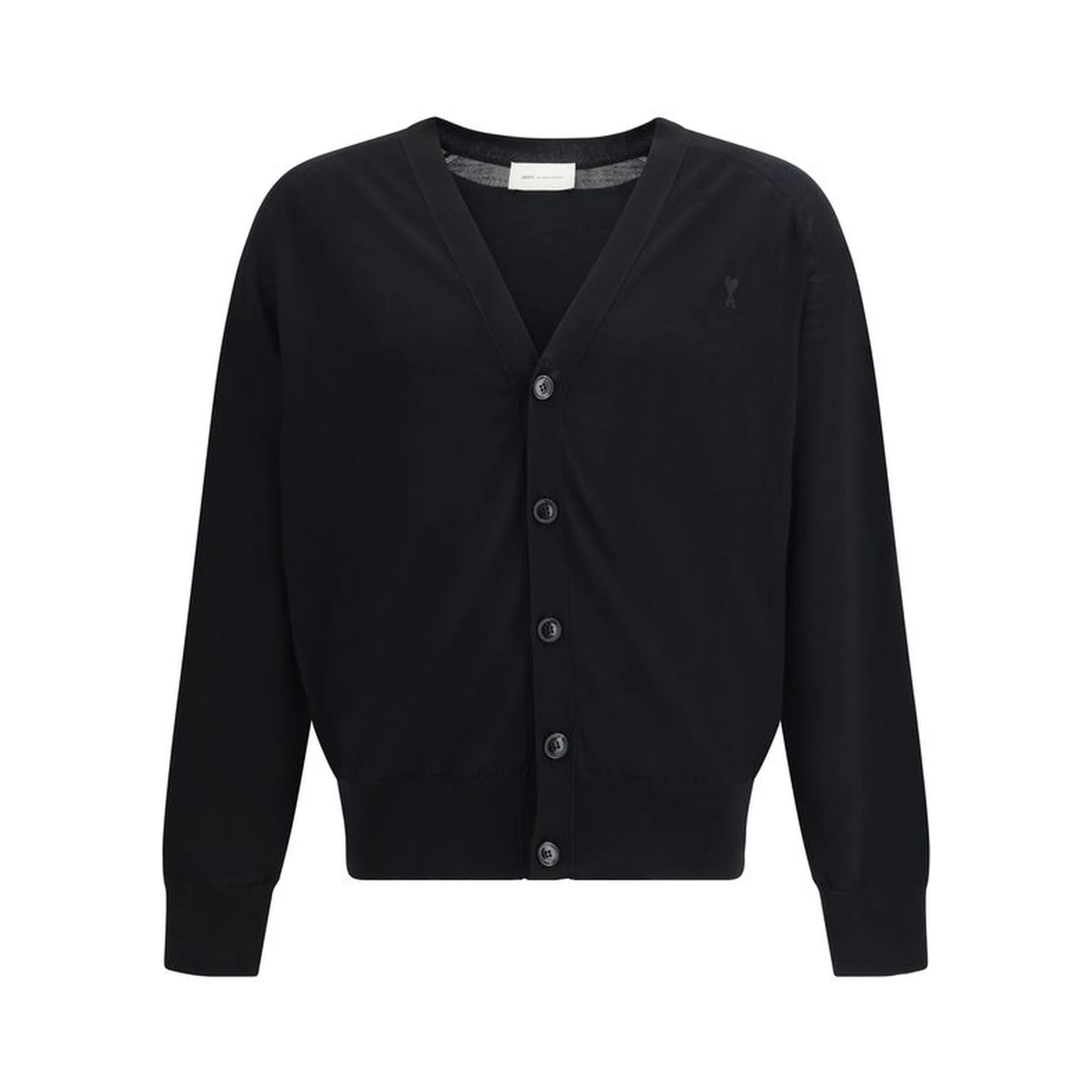 Black Merino Wool Cardigan
