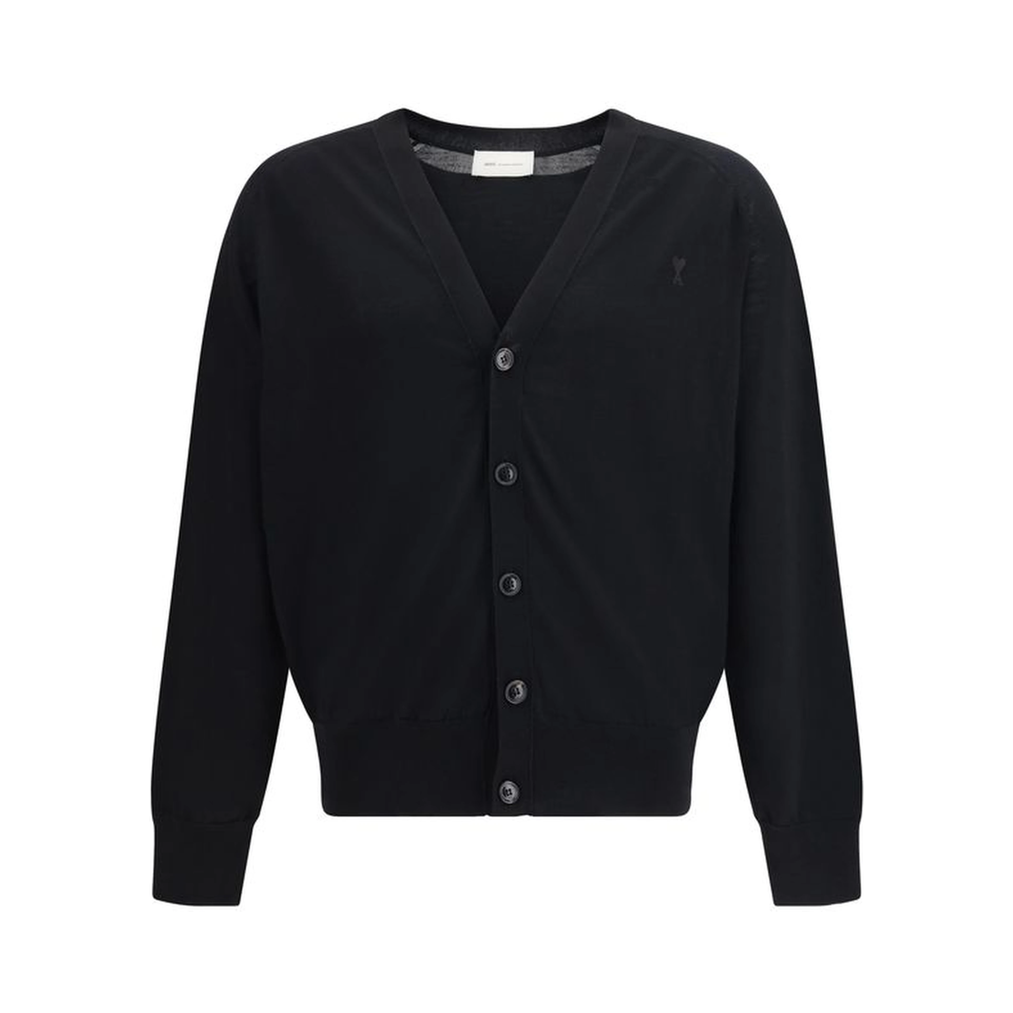 Black Merino Wool Cardigan